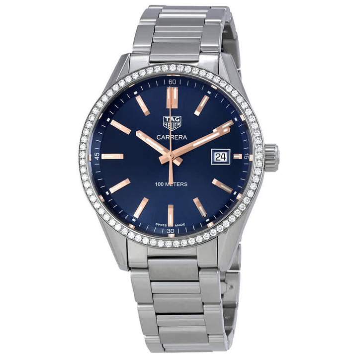 Photo: Tag Heuer Carrera Blue Dial Diamond Ladies Watch WAR1114.BA0601