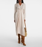 Marant Etoile Pleated gathered midi dress