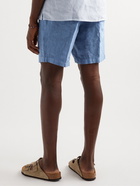 Altea - Martin Straight-Leg Garment-Dyed Linen Drawstring Shorts - Blue