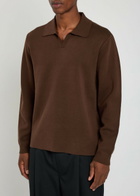 Wax London Carter Cotton-blend Polo Jumper Brown