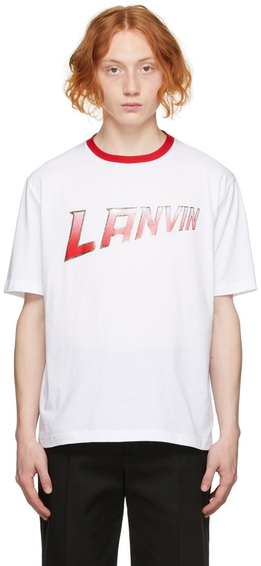 Photo: Lanvin White Jersey Logo T-Shirt