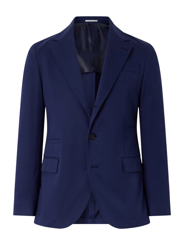Photo: Brunello Cucinelli - Cotton-Blend Suit Jacket - Blue
