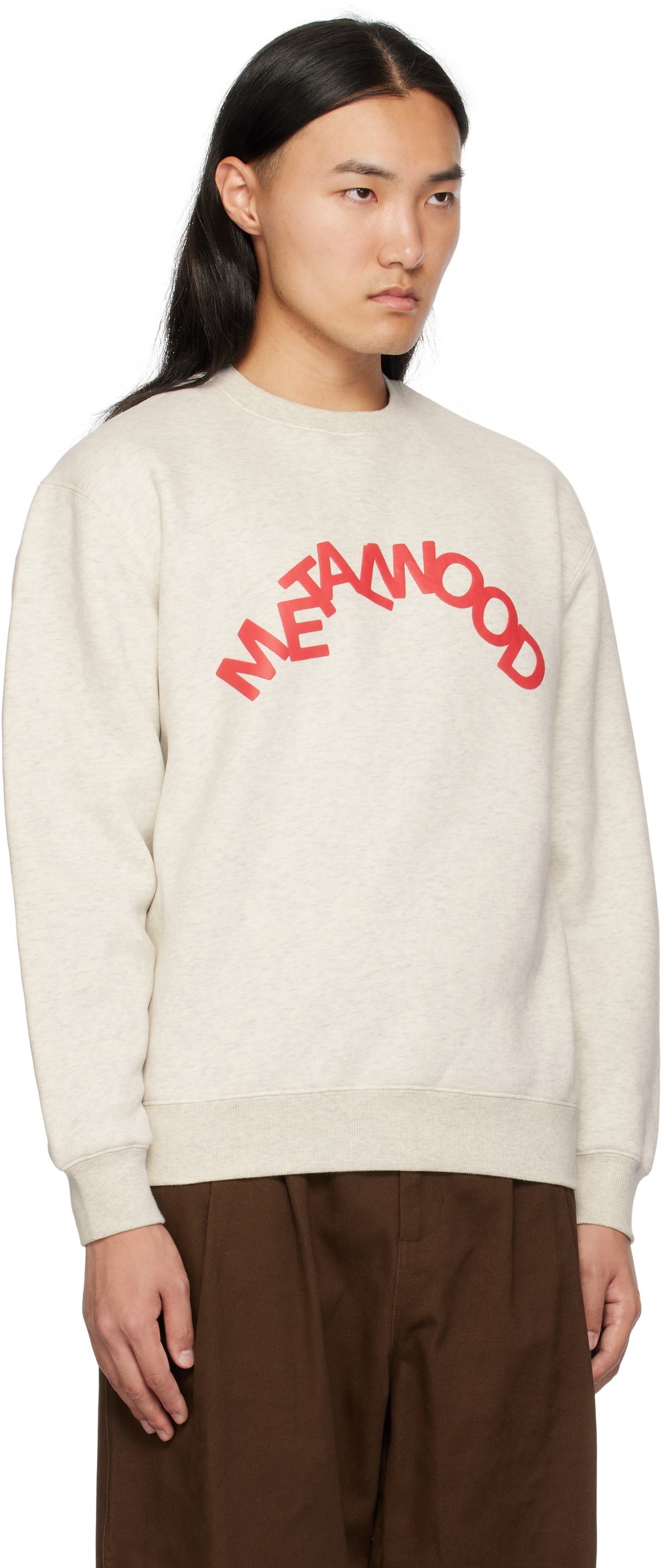 Metalwood Studio Gray Jumbled Crewneck Sweatshirt