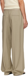LE17SEPTEMBRE Beige Twill Paneled Trousers