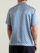 Frescobol Carioca - Roberto Camp-Collar Printed Silk Shirt - Blue