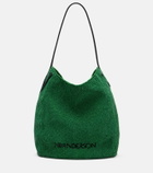 JW Anderson Bulb Small beaded leather-trimmed shoulder bag