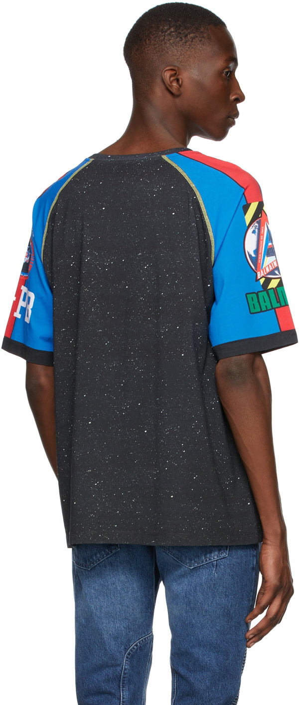Tシャツ・カットソー BALMAIN Multicolor Stretch Nylon Top Balmain Multicolor Spacial Print T-Shirt Balmain