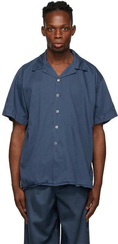 Photo: Cleverly Laundry Navy Short Sleeve Pyjama Shirt