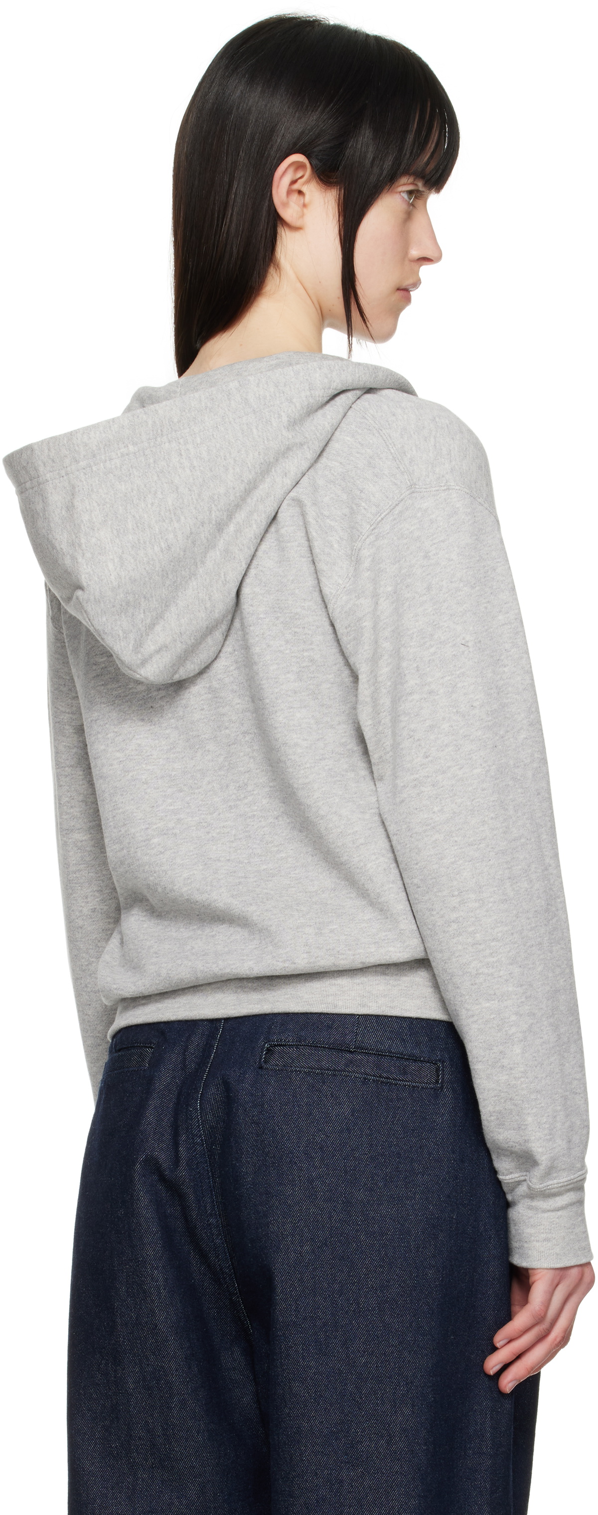 COMME des GARÇONS PLAY Gray Small Heart Zip-Up Hoodie