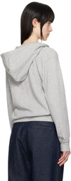 COMME des GARÇONS PLAY Gray Small Heart Zip-Up Hoodie
