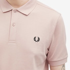 Fred Perry Men's Plain Polo Shirt in Dusty Rose Pink/Black