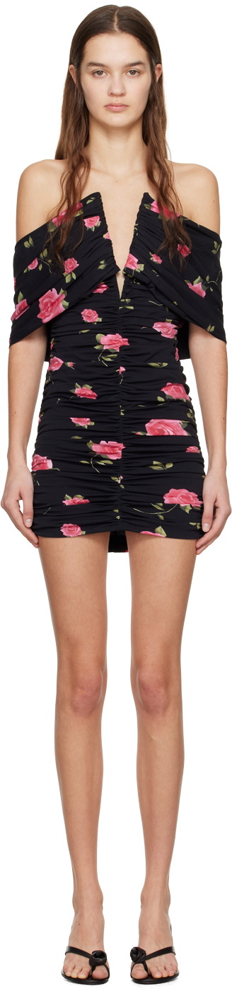 Magda Butrym Black Floral Minidress Magda Butrym