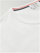 Thom Browne - Slim-Fit Grosgrain-Trimmed Cotton-Jersey T-Shirt - White