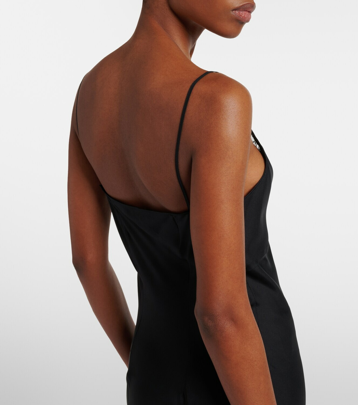 The Row Barina lace-trimmed silk slip dress
