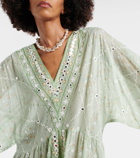 Juliet Dunn Embellished cotton kaftan