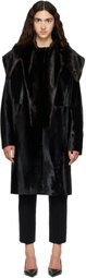 Loulou de Saison Black LOTTA Pony-Effect Leather Coat