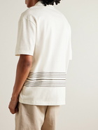 Loro Piana - Banyan Camp-Collar Striped Piqué Polo Shirt - White