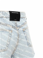 ALEXANDER WANG - High Waist Flocked Logo Denim Shorts