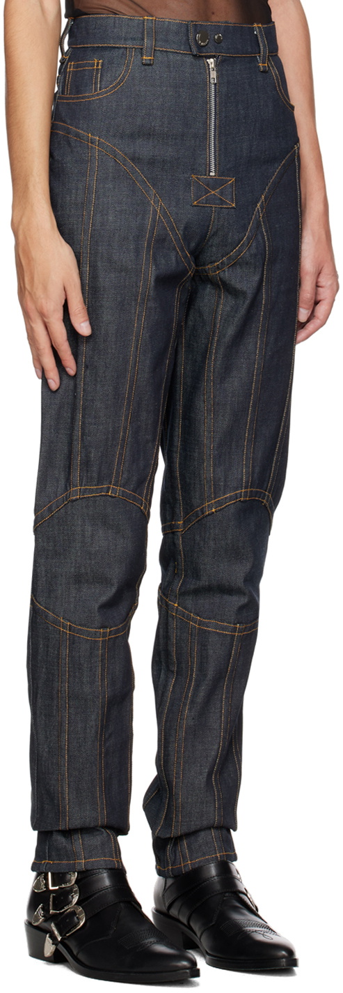 Parnell Mooney SSENSE Exclusive Indigo 50 Panel Jeans