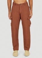 Handloom Cargo Pants in Brown