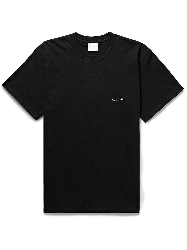 Photo: Museum Of Peace & Quiet - Wordmark Logo-Print Cotton-Jersey T-Shirt - Black