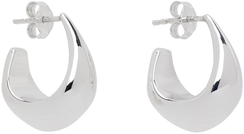 LEMAIRE Silver Curved Mini Drop Earrings Lemaire