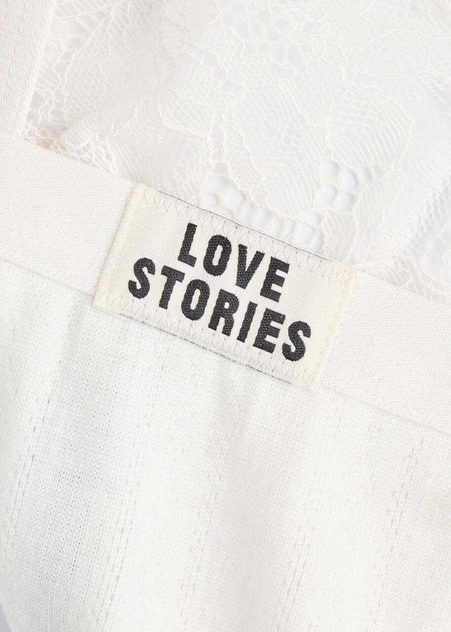 Love Stories Wild Rose Panelled Lace Briefs Off White
