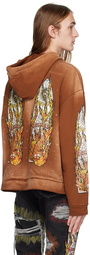 Who Decides War Brown Crystal Hoodie