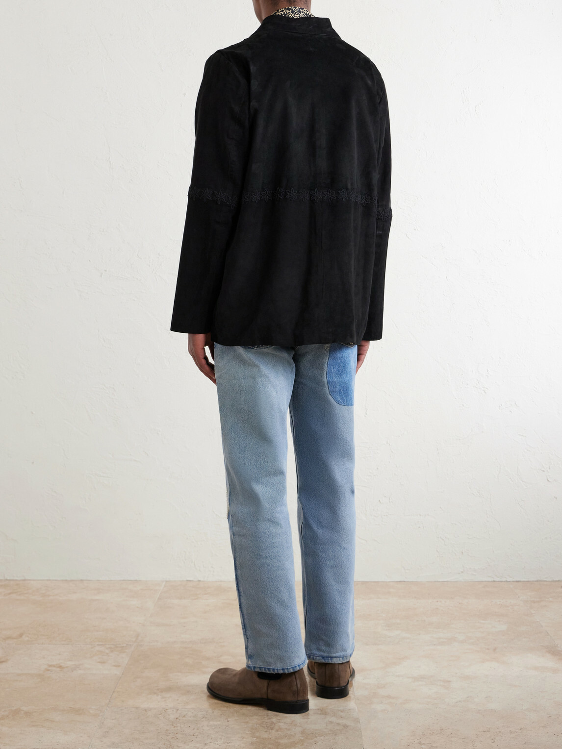 Kartik Research - Embroidered Suede Blazer - Black