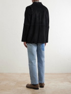 Kartik Research - Embroidered Suede Blazer - Black