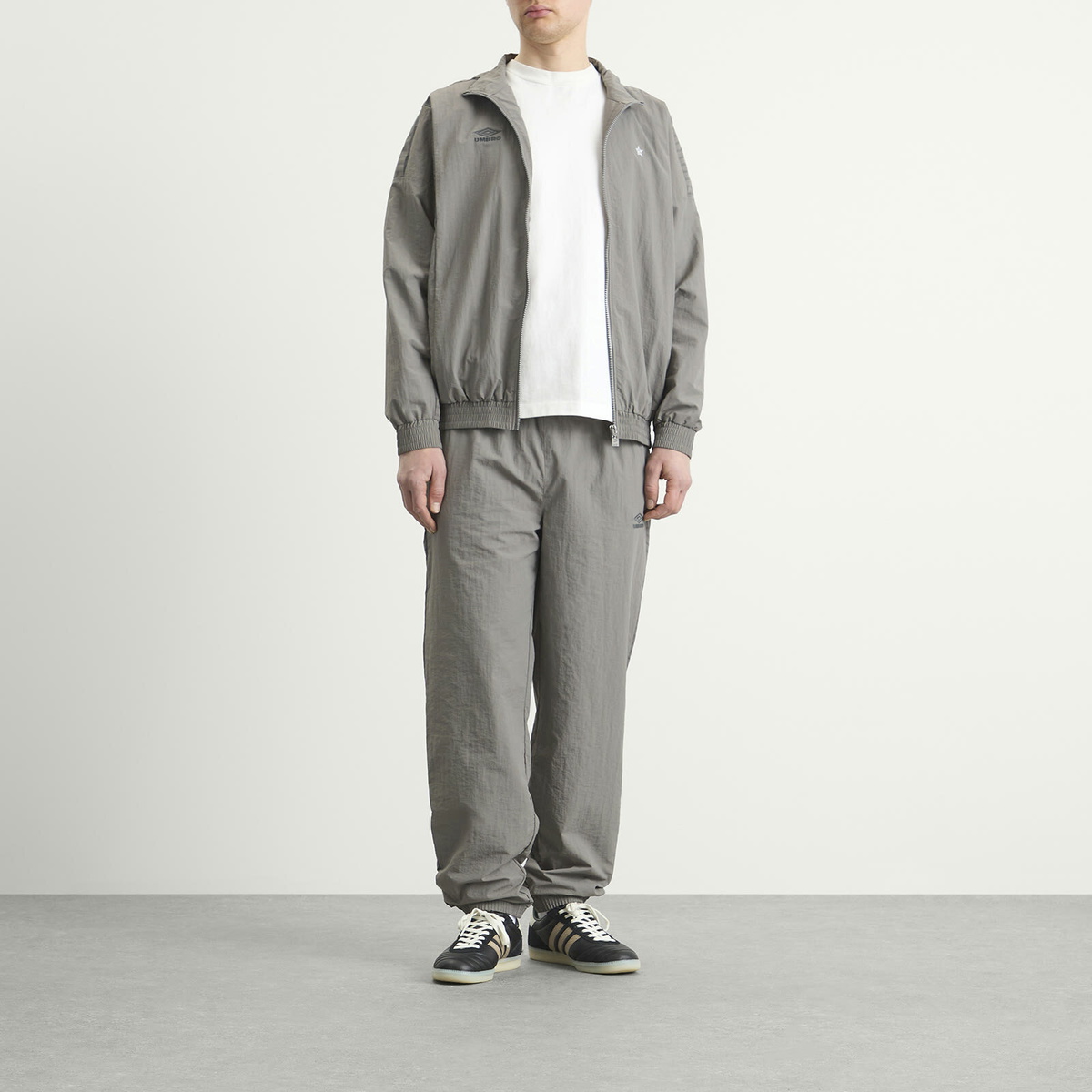 Umbro Men's Relaxed Track Jacket in Brushed Nickel/Volcanic Ash