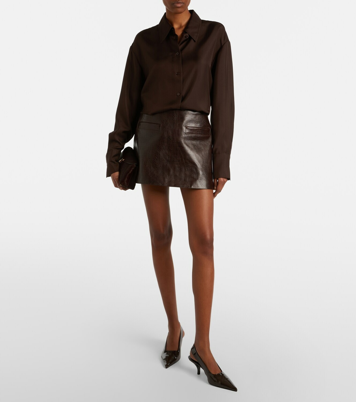The Frankie Shop Rory croc-effect leather miniskirt