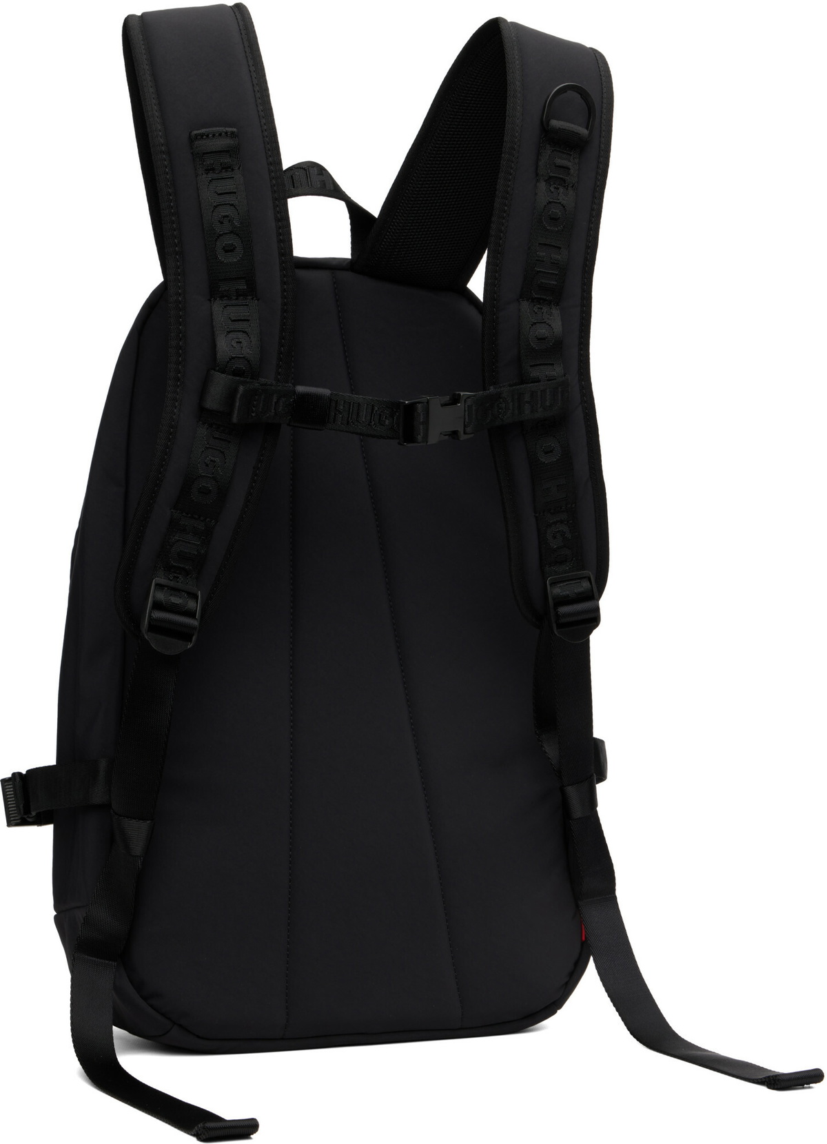 Hugo Black Logo Patch Backpack