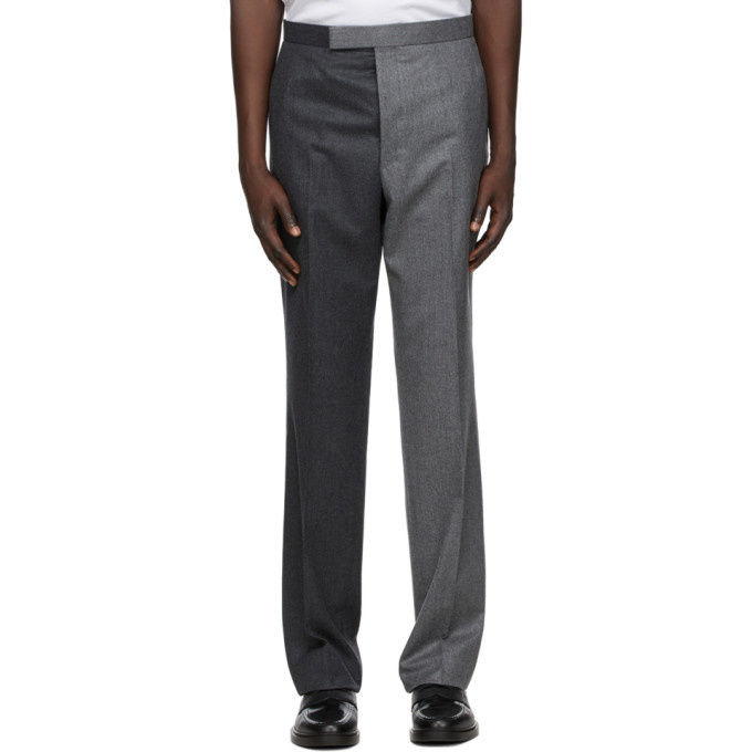 Photo: Thom Browne Grey Wool Super 120s Funmix Trousers