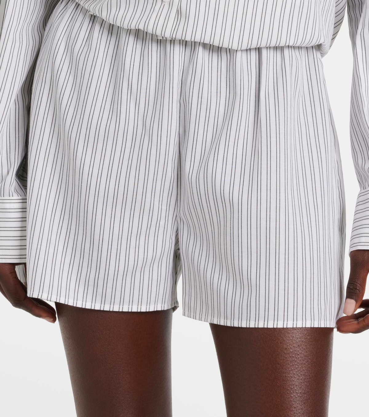 Asceno Cairo striped cotton-blend shorts