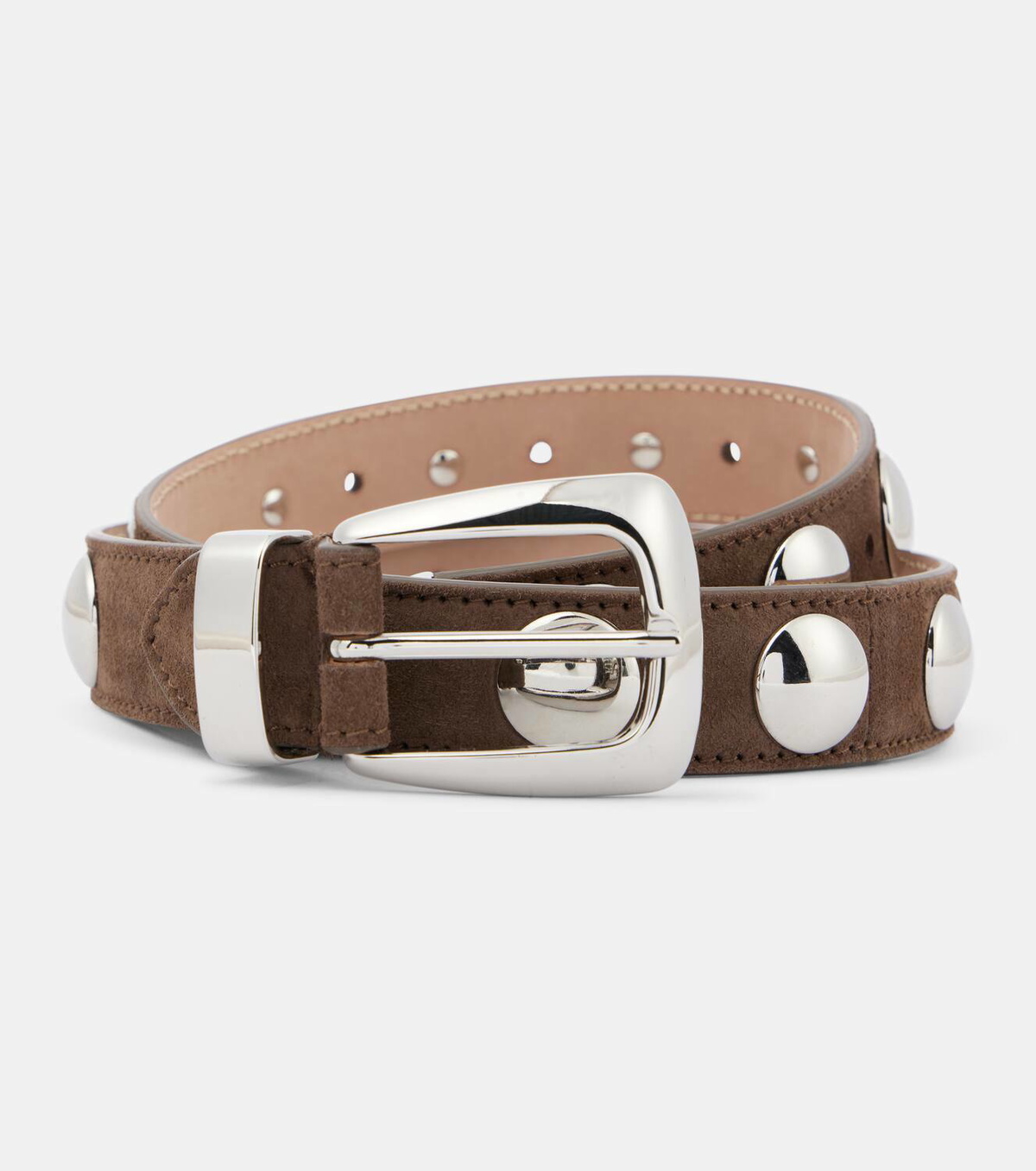 Khaite Benny studded suede belt