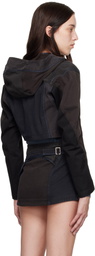 HYEIN SEO Black & Gray Patchwork Crop Jacket