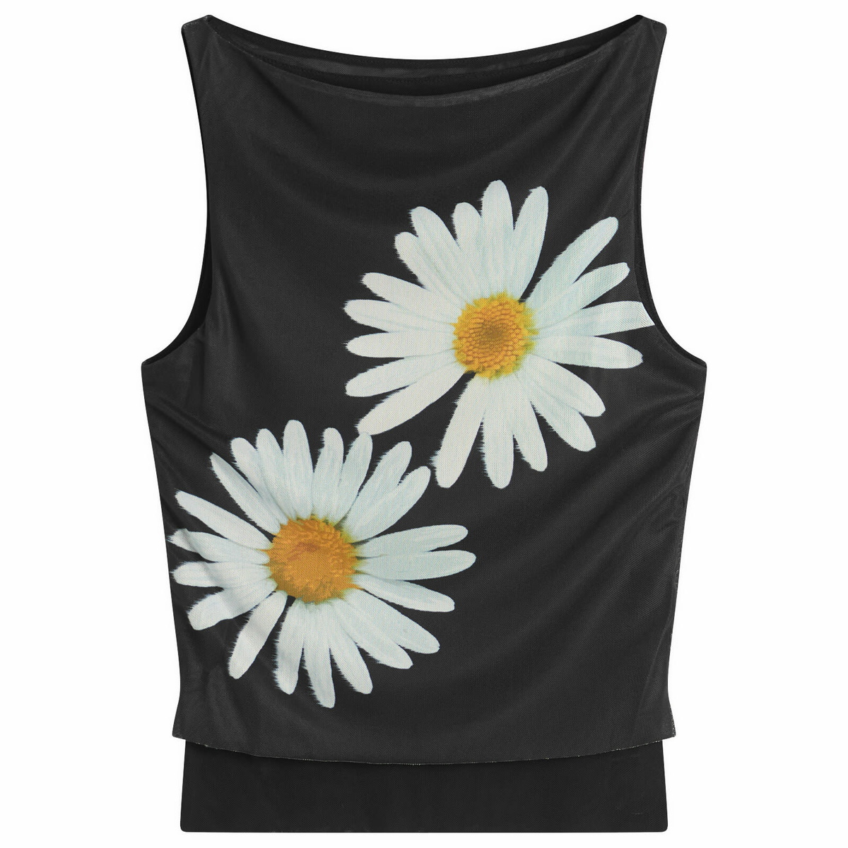 House Of Sunny Women's Daisy Layer Mesh Top in Multi