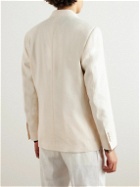 Lardini - Double-Breasted Linen and Wool-Blend Tuxedo Jacket - Neutrals