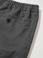 Mr P. - Straight-Leg Cotton and Linen-Blend Drawstring Shorts - Gray