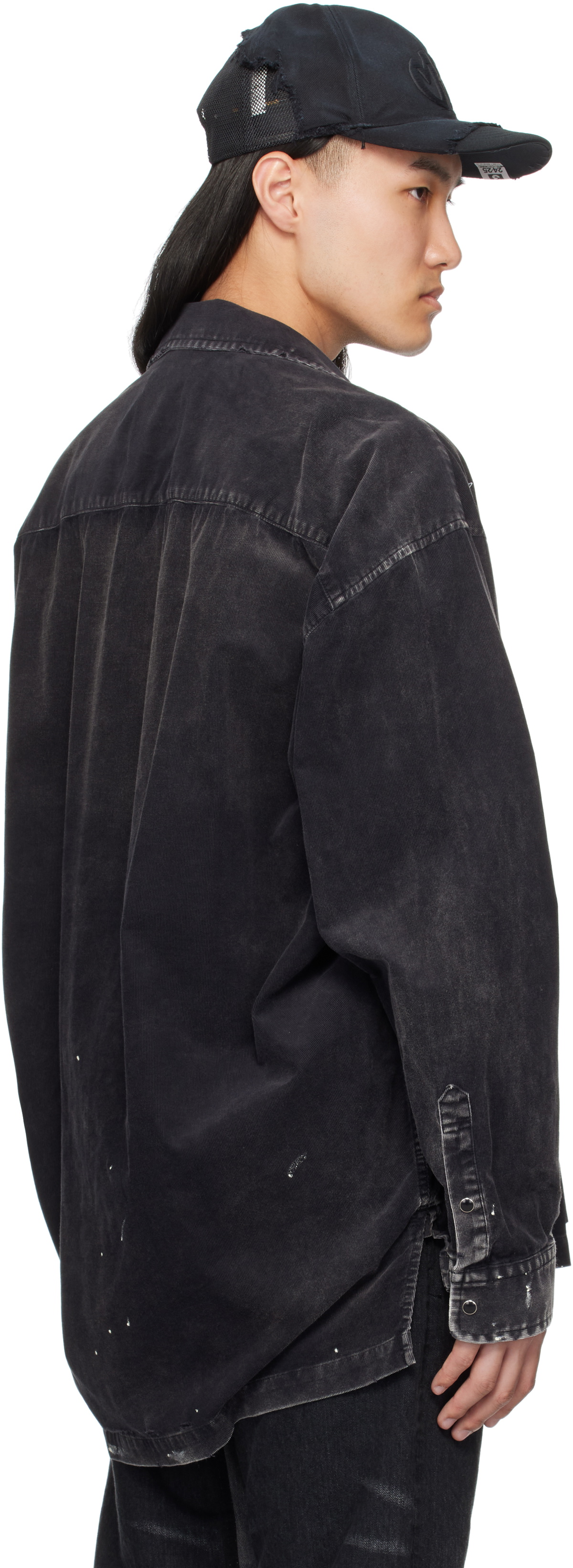 Maison MIHARA YASUHIRO Black Sticker Printed Corduroy Shirt Maison