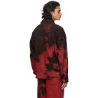 Feng Chen Wang Red and Black Tie-Dye Denim Jacket