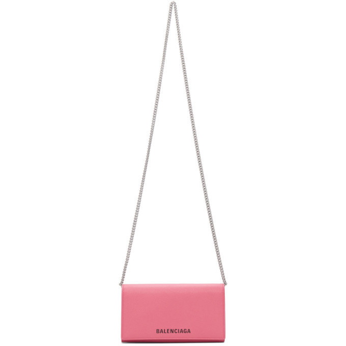 Monograph vedholdende kommando Balenciaga Pink Ville Phone Pouch Chain Bag Balenciaga