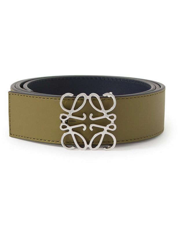 Photo: LOEWE - 3.5cm Anagram Reversible Leather Belt - Green