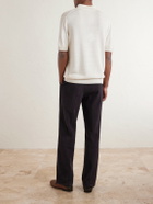 PIACENZA 1733 - Silk and Linen-Blend Polo Shirt - Neutrals
