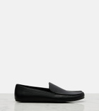 The Row Leo leather slip-on shoes