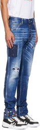Dsquared2 Blue Floral Cool Guy Jeans