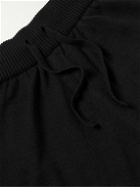 John Smedley - Wide-Leg Sea Island Cotton Drawstring Shorts - Black