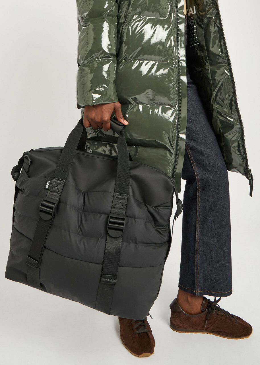 Rains Puffer Weekend Quilted Rubberised Holdall - Black - One Size