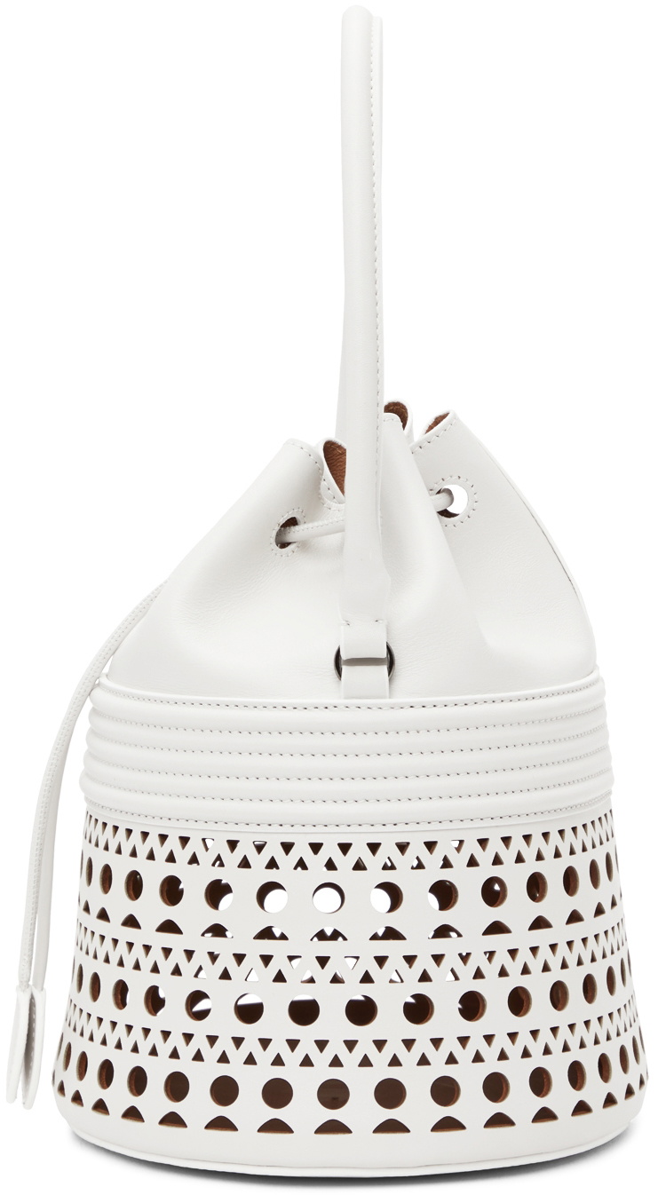 ALAÏA White Corset 19 Bucket Bag ALAÏA